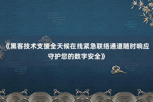 《黑客技术支援全天候在线紧急联络通道随时响应守护您的数字安全》