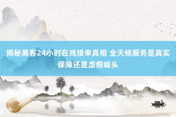 揭秘黑客24小时在线接单真相 全天候服务是真实保障还是虚假噱头